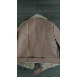 Biker lammy jas zachtroze zara maat 140