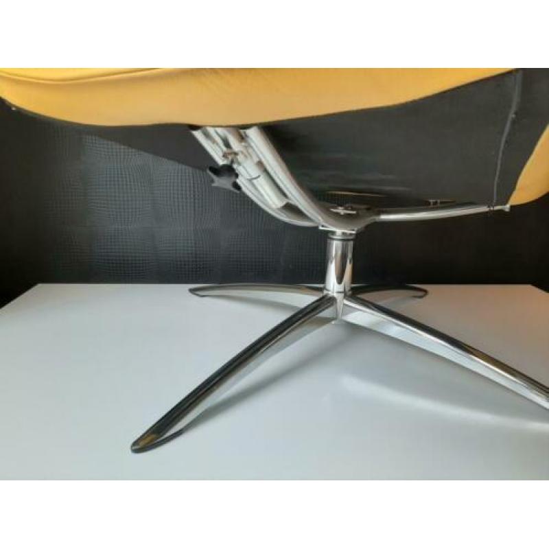 Luxe gele verstelbare draai fauteuil + hocker ! (Evt.2stuks)