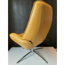 Luxe gele verstelbare draai fauteuil + hocker ! (Evt.2stuks)