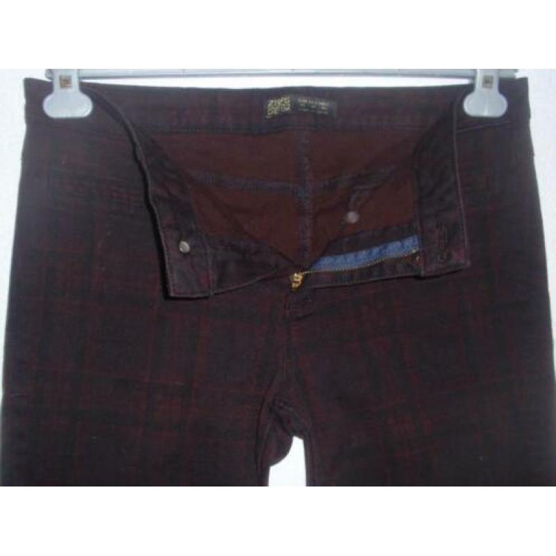 Maat 44 - zara basic - zwart / bordeaux broek