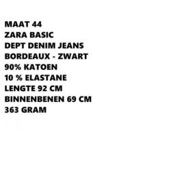 Maat 44 - zara basic - zwart / bordeaux broek