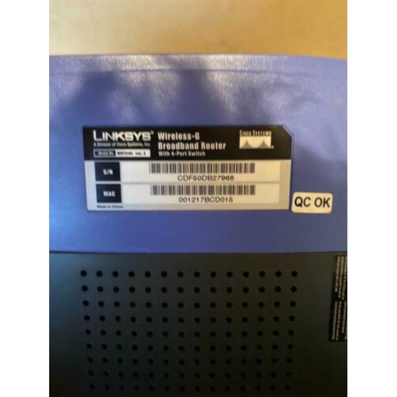 Zeer nette Linksys router Wireless-G 2.4 Ghz