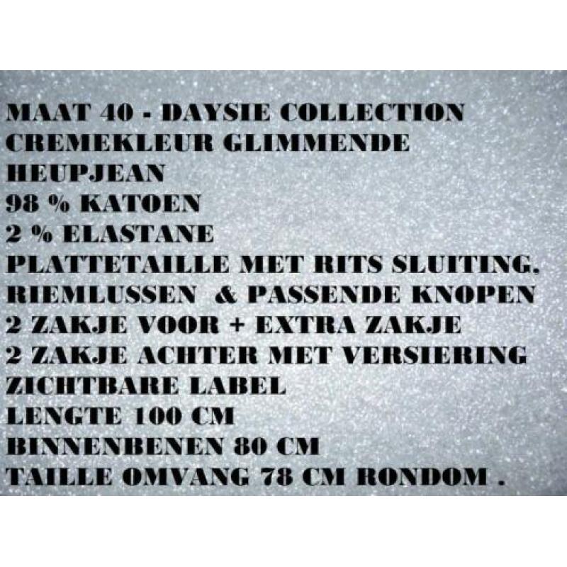 Maat 40 - daisy collection - cremekleur glimmende