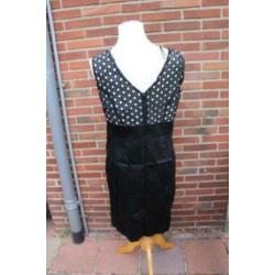 Jurk zwart kant wit Dauvry mt 42 Nieuw AANBIEDING