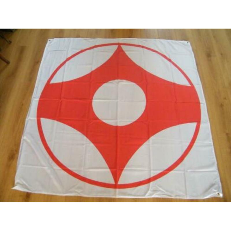 Kyokushin karate (Oyama, kanji en kanku vlaggen) rugzak tas