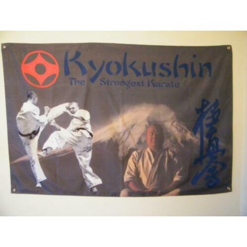 Kyokushin karate (Oyama, kanji en kanku vlaggen) rugzak tas