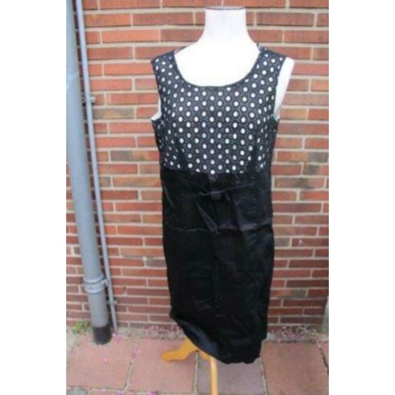 Jurk zwart kant wit Dauvry mt 42 Nieuw AANBIEDING