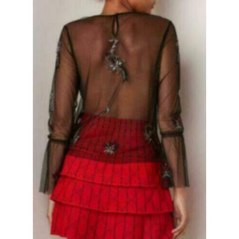NIKKIE KATE MOSS Ricci semi-transparante top maat 34