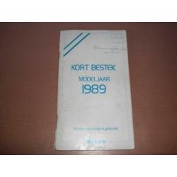 Leuk boekje Volvo 'Kort bestek Modeljaar 1989'