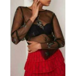 NIKKIE KATE MOSS Ricci semi-transparante top maat 34