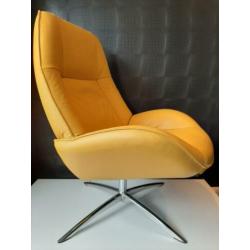 Luxe gele verstelbare draai fauteuil + hocker ! (Evt.2stuks)