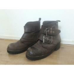 Leren biker boots mt 39 stoere laarzen