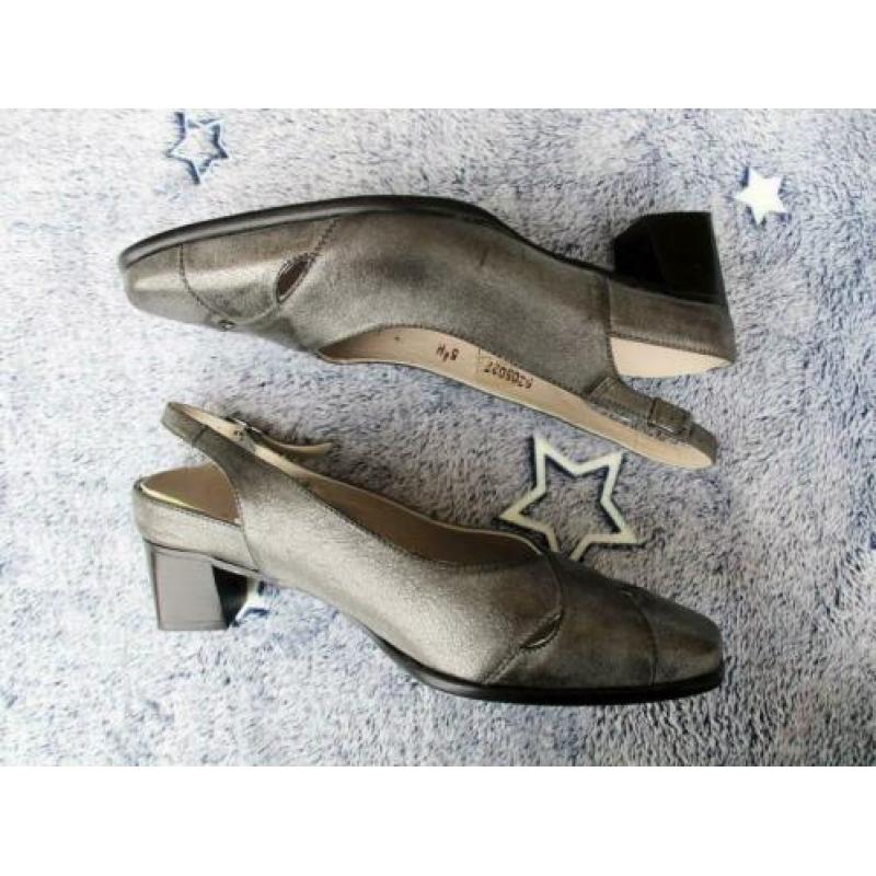 Leren pumps sandalen Picardi grijs maat 39 nieuw