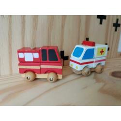 Houten puzzel autos