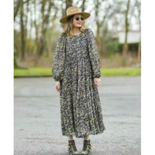 Zara jurk L 40/42 zwart chiffon floral boho H&M Mango