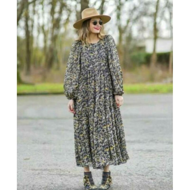 Zara jurk L 40/42 zwart chiffon floral boho H&M Mango