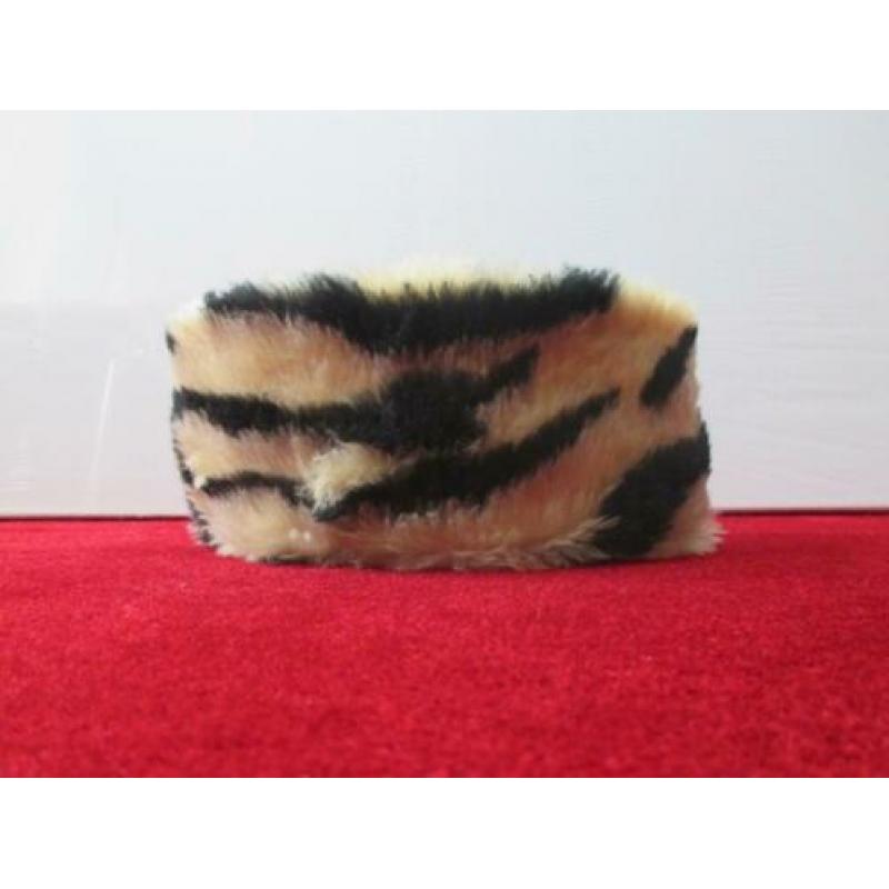 nieuwe faux fur bonte tijger print bontmuts hoofdband v bont
