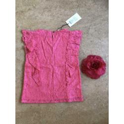 Roze kanten top van “Name it” !! Maat 122/128 !! NIEUW !!