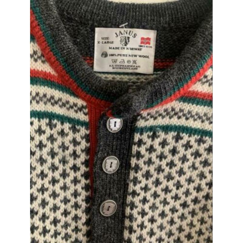 Vintage Noorse wollen trui janus XL