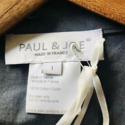 Paul & Joe Paris blauwe blouse met korte mouwen maat S 36