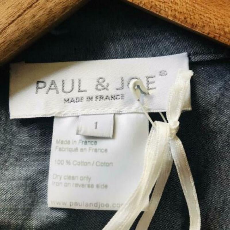 Paul & Joe Paris blauwe blouse met korte mouwen maat S 36