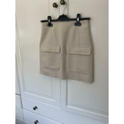Rok van h&m beige creme met zakken maat 36 en rits goud