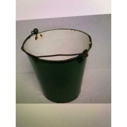 emaille groene emmer