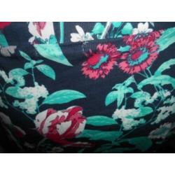 rok d.blauw bloem blue seven L opruiming