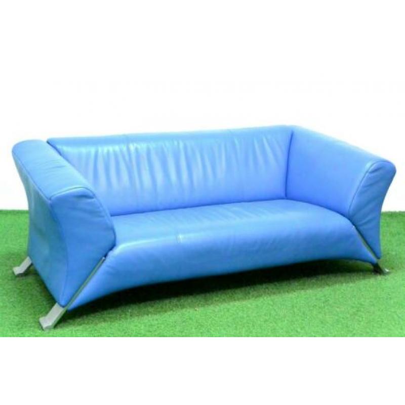 ??Als NIEUW blauwe leren Rolf Benz 322 design bank