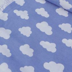 59)140x50 cm Katoenen Canvas Witte Wolken Blauwe Hemel