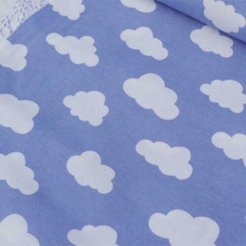 59)140x50 cm Katoenen Canvas Witte Wolken Blauwe Hemel