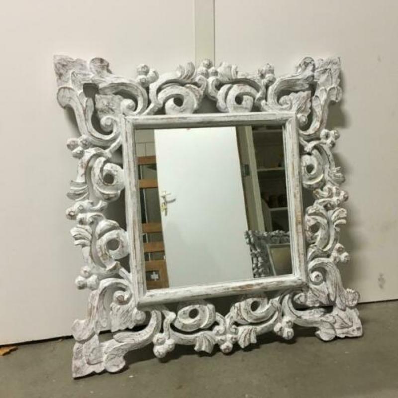 Barok Spiegel - houten lijst - 60 x 60 cm - Bij TTM Wonen