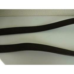 Teugels zwart rond genaaid 135 cm