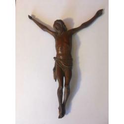 Antieke Corpus Christi, met armen, hout, 19 cm.