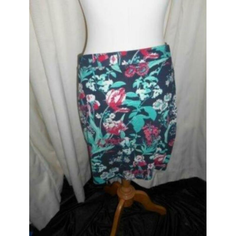 rok d.blauw bloem blue seven L opruiming
