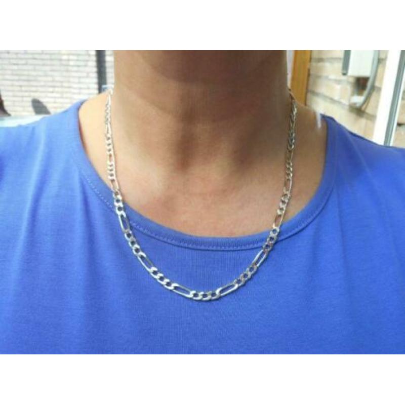 Zilveren figaro schakel ketting nr.1237
