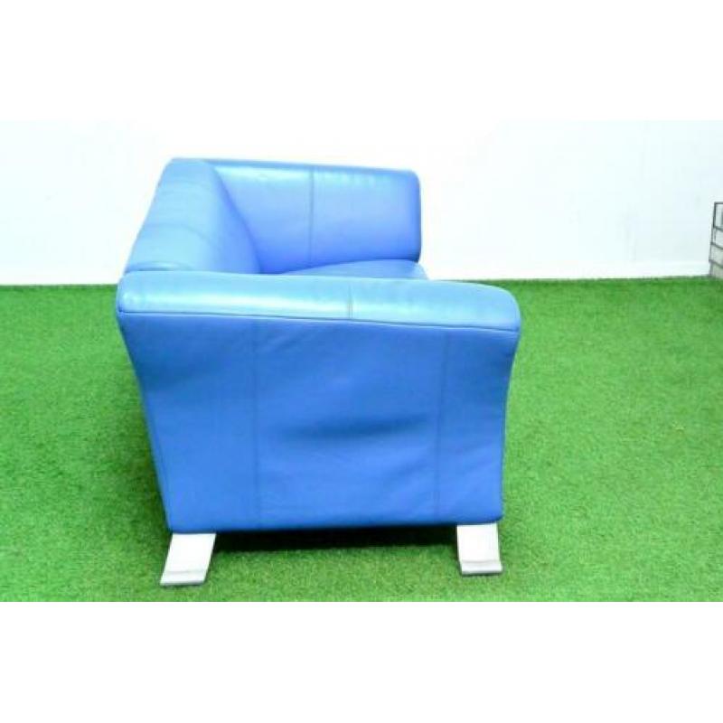 ??Als NIEUW blauwe leren Rolf Benz 322 design bank