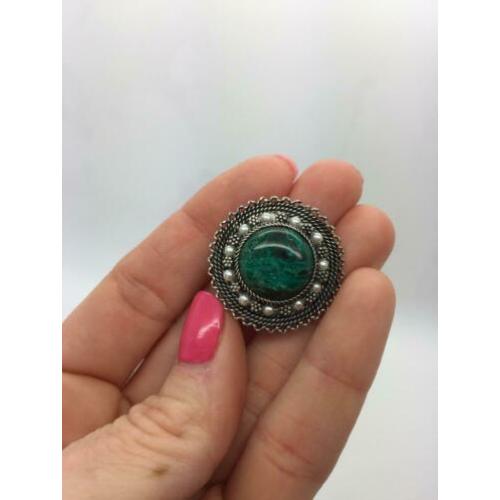 H686 Prachtige zilveren broche / hanger