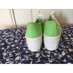 Vintage platform gympen canvas 90s maat 38