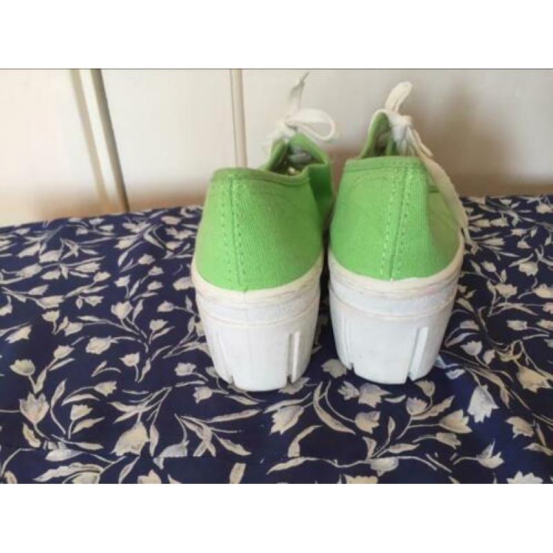 Vintage platform gympen canvas 90s maat 38