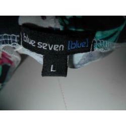 rok d.blauw bloem blue seven L opruiming