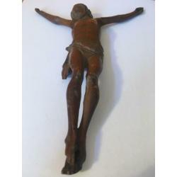 Antieke Corpus Christi, met armen, hout, 19 cm.