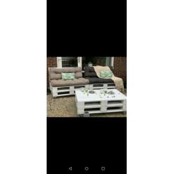Pallet lounge set (incl pallet kussens)
