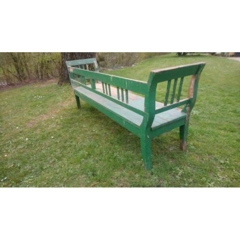 Antieke houten bank