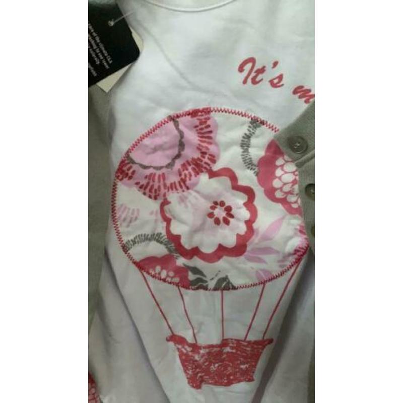 Nieuwe 4 delig set o.a. Rok, shirt en vest mt 152