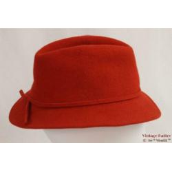 Vintage Dames gleufhoed rood 56