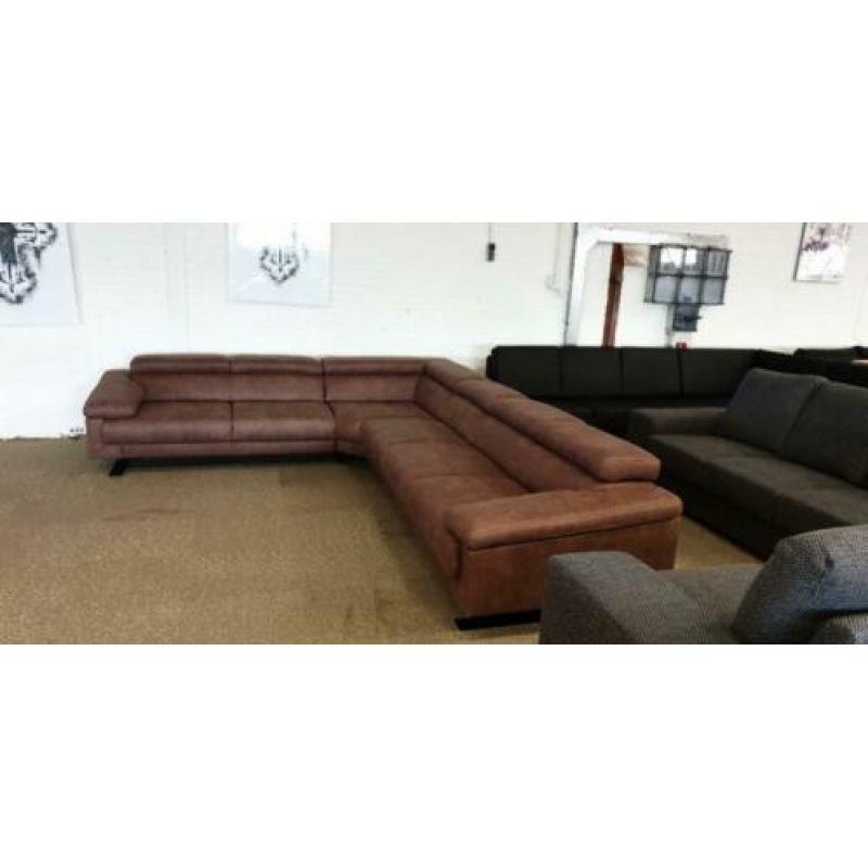 n72 bruin stof design hoekbank