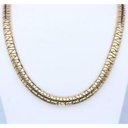 Prachtig Gouden Bicolor Collier 18 Krt / 50 cm