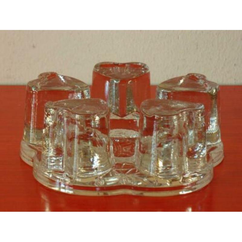 Retro vintage glazen Georgshütte theelicht - Hartjes