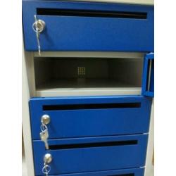 Nieuwe Postkast 10 Kluisjes Grijs Blauw